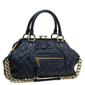 Mark Jacobs black quilted leather satchel